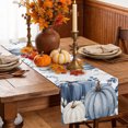 thumbnail image 5 of Blue Pumpkins Falll Cotton Linen Rectangle Table Runners 13"x60", Seasonal Thanksgiving Maple Leaf Coffee Table Runner Dresser Scarves Luxury Table Runners for Wedding Party Banquet Dinner Decor, 5 of 8