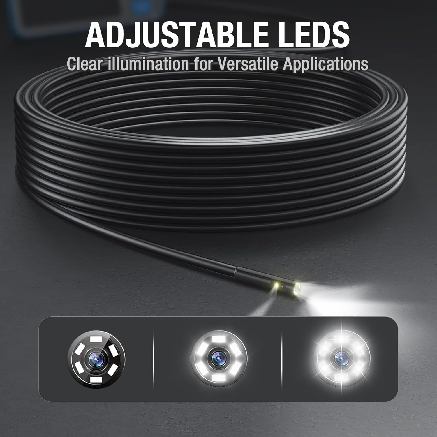 50ft Endoscope Borescopes, Teslong Dual Lens Sewer Inspection Camera with 4.5'' Screen and Lights, Waterproof Snake Cable for Home Wall Duct Drain Pipe, MS450