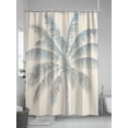 thumbnail image 5 of Tropical Palm Trees Shower Curtain, Beige Retro Rustic Wood Textured Bathroom Decor Curtains Set with Hooks, Waterproof Fabric Home Accessories， 72 X 78 Inch Long, 5 of 6