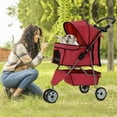 thumbnail image 7 of CZMDZH Dog Stroller,3 Wheels Travel Folding Pet Stroller for Small Medium Dog Cat Jogger Stroller with Storage Basket Removable Liner, 7 of 7