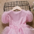 thumbnail image 5 of GYRATEDREAM Toddler Baby Girls Sequin Tulle Puffy Dress Kids Puff Sleeve Mesh Princess Dress Children Wedding Birthday Party Ball Prom Gown for 3-8 Years, 5 of 8