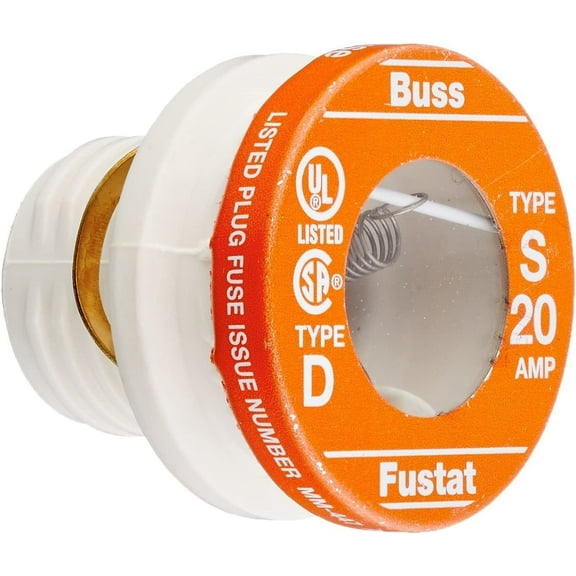 Bussmann Dual-Element Time-Delay Plug Fuse - 20 Amp, 125 V - 2 Count