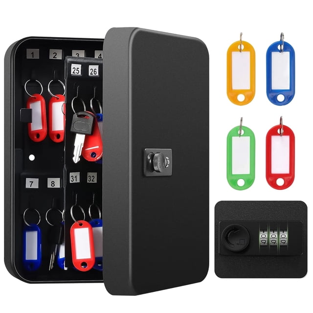 QDJOY 48 Organizador de Llaves,Armario para Llaves de Pared, código reiniciable, Adecuado para el hogar, Granja, Oficina, Almacenamiento