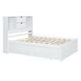 thumbnail image 6 of Euroco Queen Size Platform Bed with Storage Headboard and 8 Drawers, White, 6 of 23