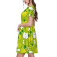 thumbnail image 2 of Balery Green Apple Vestidos sueltos de manga corta para mujer, vestidos de verano 2025, vestidos casuales de corte A con vuelo., 2 of 6