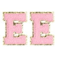 thumbnail image 1 of Parches de letras de chenilla Uxcell 2.2" autoadhesivos letra E parche bordado para reparación de ropa (Rosa, paquete de 2), 1 of 6