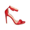 thumbnail image 2 of Women Leatherette Open Toe Ankle Strap Stiletto Single Sole Sandal ED74, 2 of 5