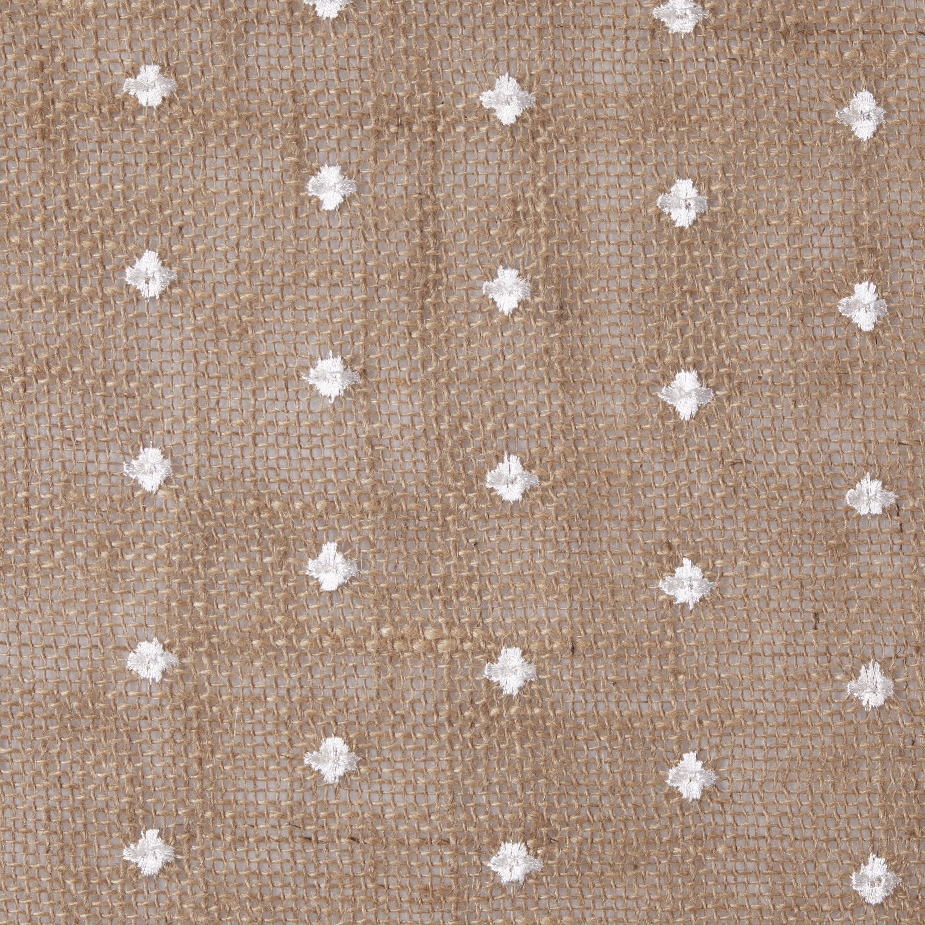 (2 pack) Love, Laugh, Craft Natural Jute Burlap Precut, 46"W x 2-Yards, White Swiss Dots