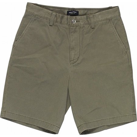 Nautica NEW Green Mink Men Size 34 Khakis Chinos Twill Flat-Front Shorts