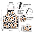 thumbnail image 3 of White and Orange Of Leopard Print Apron-Garden Aprons for Women with Pockets-Cotton Linen Waterproof Kitchen Cooking Gardening Aprons Adjustable for Kitchen,Cooking,BBQ and Salon 33x27 Inch, 3 of 7