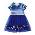 thumbnail image 5 of WOLLED Toddler Baby Girls Cotton Dresses Kids Summer Short Sleeve Rainbow Dress Birthday Party Tutu Tulle Skirt for 2-8 Years Old, 5 of 9