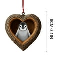 thumbnail image 3 of Heart-Shaped Animal Christmas Ornament, 2D Flat Acrylic Forest Animal Decoration, Hanging Woodland Pendant for Xmas Tree Decor, Animals Lovers Gift Home Party Decor Ornaments (Penguin), 3 of 7