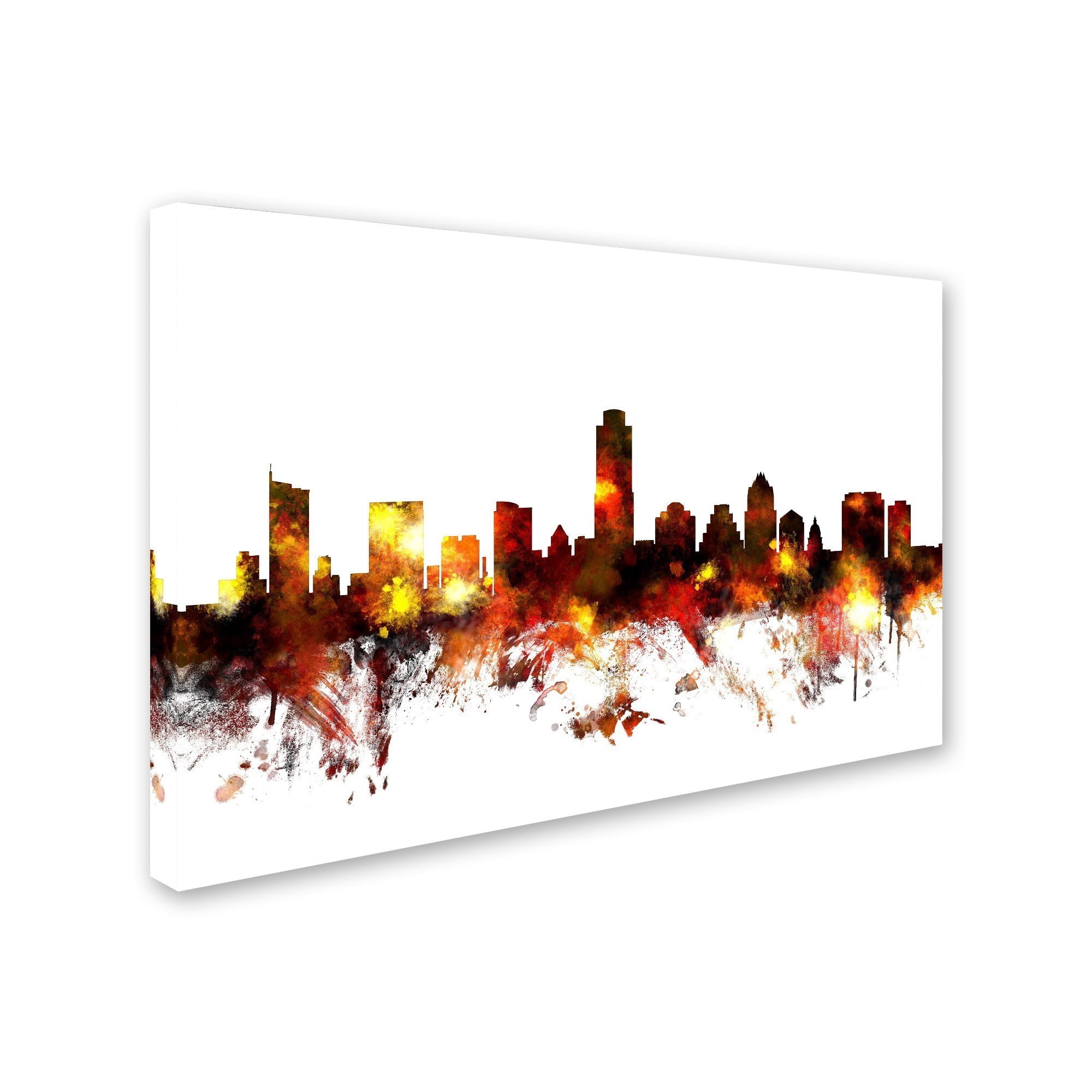 Trademark Fine Art "Austin Texas Skyline III" Canvas Art by Michael Tompsett