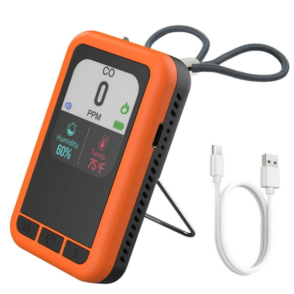 Outdoor-Forest Brand, Carbon Monoxide Detector, Orange Color, LCD Screen