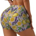 thumbnail image 2 of Vsdgher Lavender Flowers print Workout Shorts for Women Seamless Soft Smooth Gym Yoga Scrunch Active Exercise Fitness Shorts, 2 of 8