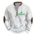 thumbnail image 1 of Penkiiy Mens St. Patrick's Day Irish Print 1/4 Zipper Collar Sweatshirt M Multicolor, 1 of 5