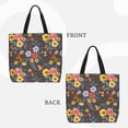 thumbnail image 3 of Naloa Colorful Flowers with Butterfly Tote Bag for Women, Foldable Tote Bag With Zipper, Large Shoulder Bag, Top Handle Handbag for Travel, Work, Shopping, 3 of 9
