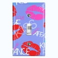 thumbnail image 1 of Metal Light Switch Plate Cover Lipstick Kisses Love Romance Violet LOV006, 1 of 13