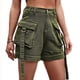 thumbnail image 1 of Shorts Vaqueros Cargo para Mujer - Shorts Casuales de Verano Vintage con Botones y Cremallera Verde XL, 1 of 8