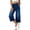 Blue, variant on Avirosel Women's High Waisted Wide Leg Capri Jeans Pull On Stretchy Denim Pants Elastic Waist Comfort Casual Trousers with Pockets for Daily Work Office