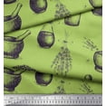 thumbnail image 3 of Soimoi Green Moss Georgette Fabric Lavender,Bottle & Mortar And Pestle Kitchen Fabric Prints By Yard 42 Inch Wide, 3 of 3