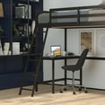 thumbnail image 4 of Flash Furniture Riley Loft Bed Frame with Desk, Twin Size Wooden Bed Frame with Protective Guard Rails & Ladder for Kids and Teens - Espresso, 4 of 12