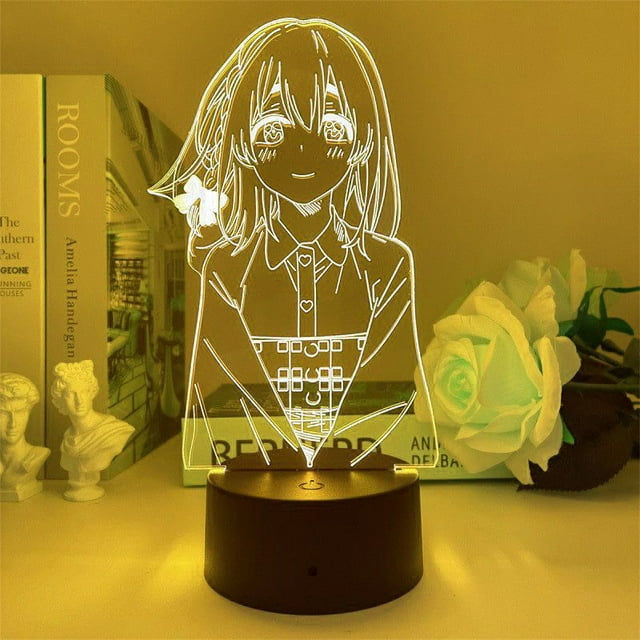 Luz nocturna LED 3D, rascacielos, invasiones, Senpais, Kanojos