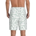 thumbnail image 3 of Kdxio Leaf Print Print Mens Sleep Shorts Bottoms Soft Comfy Pajama Wear Pants with Drawstring Pockets, 3 of 7