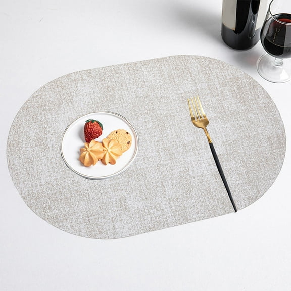 Oval Woven Leather Placemats Set of 1 Heat Insulating Oil Proof Water Resistant Table Mats for Dining Kitchen Home Use