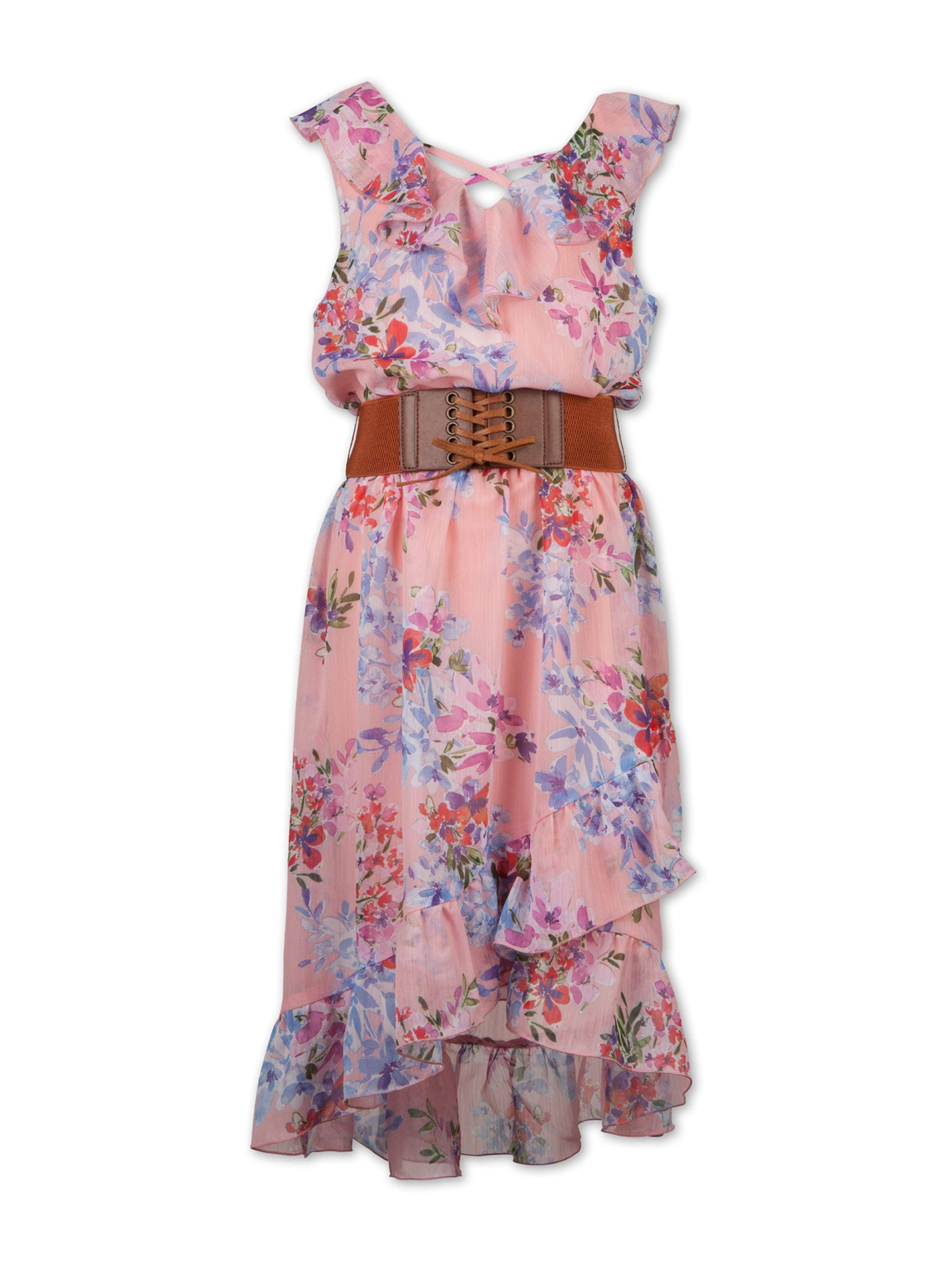 lipsy girl lace tie belt dress