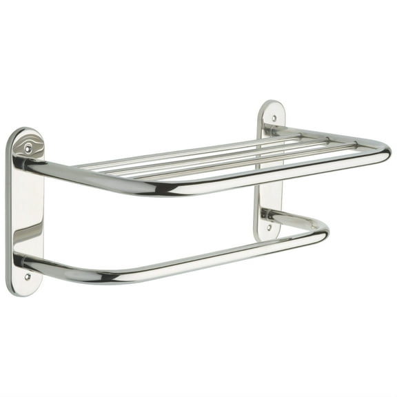 Delta 18" Metal Towel Shelf with One Bar, Exposed Mounting Chrome