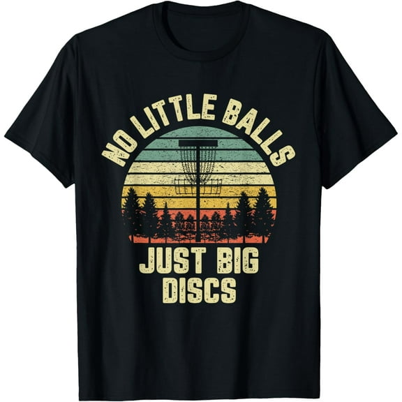 Disc Golf Shirt Funny Retro No Little Balls Disc Golf Gift T-ShirtPure cotton short-sleeved shirts for both men and women