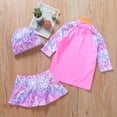 thumbnail image 5 of SILVERCELL Girl's Two-Piece Long Sleeve Swimsuits UPF50+ Rash Guard Kids Unicorn Bathing Suit with Cap 2-7 Years, 5 of 12