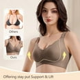 thumbnail image 2 of Womens Seamless Bras No Underwire with Support Wireless Push Up Full Coverage Bralette Comfortable Everyday Bras Back Fat Smoothing T-Shirt Bra Gray 2XL, 2 of 5