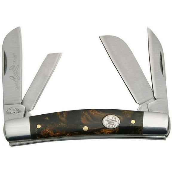 Rite Edge 3.5" Pearl Handle Congress Folding Knife, Black