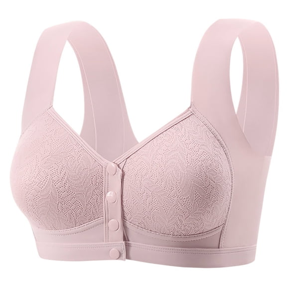 Womens Daisy Bras, Daisy Bras for Older Women Front Closure Push up Bra No Underwire Senior Bra with Snaps Breathable Cotton Everyday Bras Mothers Day Gifts