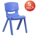 thumbnail image 3 of Flash Furniture Blue Plastic Stackable School Chair,PK5 5-YU-YCX-005-BLUE-GG, 3 of 9