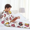 thumbnail image 4 of Mens Pajamas Set, Cartoon Donut Star Print Button Down Long Sleeve Loungewear Sleepwear Pjs sets for Men, 4 of 5