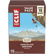 CLIF BAR - Chocolate Brownie Flavor - Made with Organic Oats - 10g Protein - Non-GMO - Plant Based - Energy Bars - 2.4 oz. (15 Pack)