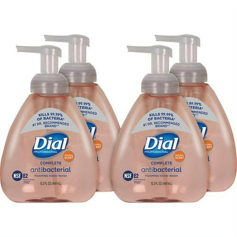 Dial Complete Antibacterial Foaming Hand Wash - Original ScentFor - 15.2 fl oz (449.5 mL) - Pump Bottle Dispenser - Kill Germs - Hand - Antibacterial - Pink - 4 / Carton Dial Complete Antibacterial Foaming Hand Wash - Original ScentFor - 15.2 fl oz (449.5 mL) - Pump Bottle Dispenser - Kill Germs - Hand - Antibacterial - Pink - 4 / Carton