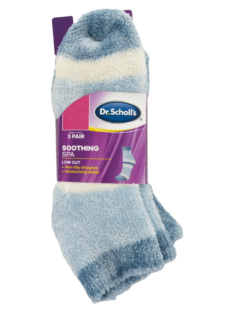 Dr.Scholl's Women's Lavender Infused Low Cut Gripper Spa Socks, 3