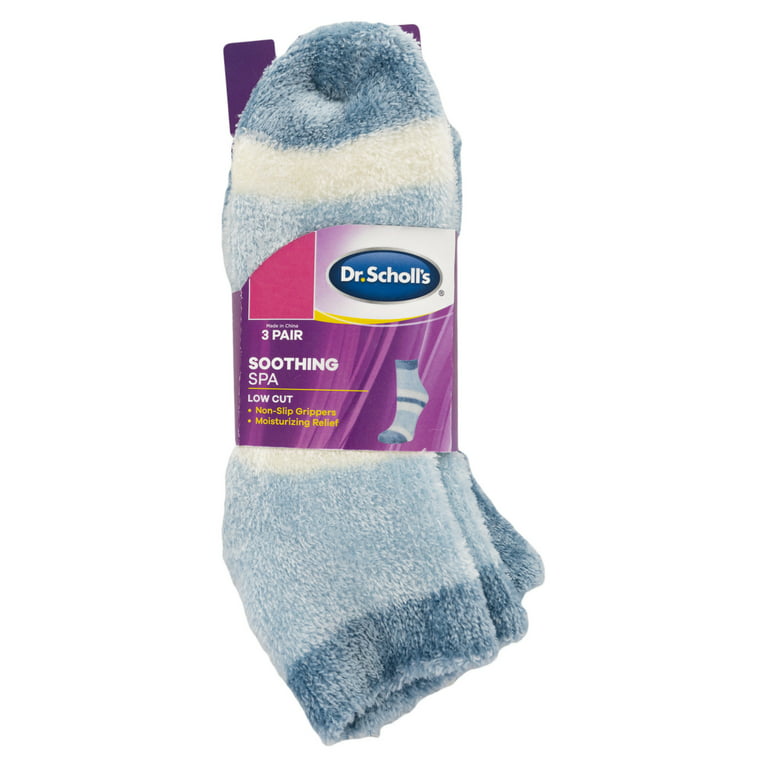 Dr.Scholl's Women's Lavender Infused Low Cut Gripper Spa Socks, 3 Pack