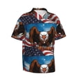 thumbnail image 2 of Daiia Cartoon Bald Eagle USA Hawaiian Shirt for Men Gentle Cotton Regular Short Sleeve Casual-XX-Large, 2 of 9