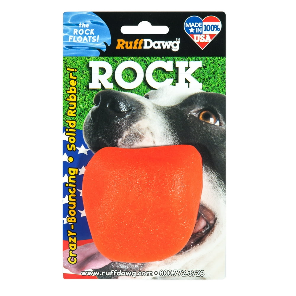 Ruff Dawg Rock Rubber Indestructible Retrieving Dog Toy, Color Varies