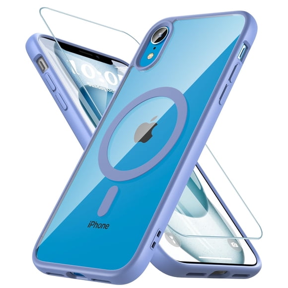 Funda magnética Hensinple para iPhone XR de 6.1 pulgadas con protector de pantalla