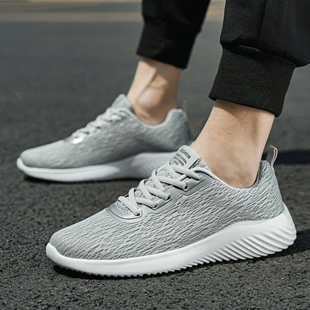 

Cathalem Sneaker Rack for Men Closet Fashion Men Mesh Casual Sport Shoes Lace Up Solid Color Men s Go Walk Max-54601 Sneaker Grey 9