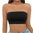 thumbnail image 2 of HVOBTTY Women's Bandeau Bras Solid Color Strapless Wireless Push Up Side Support Breathable Soft Daily Underwear, 2 of 4