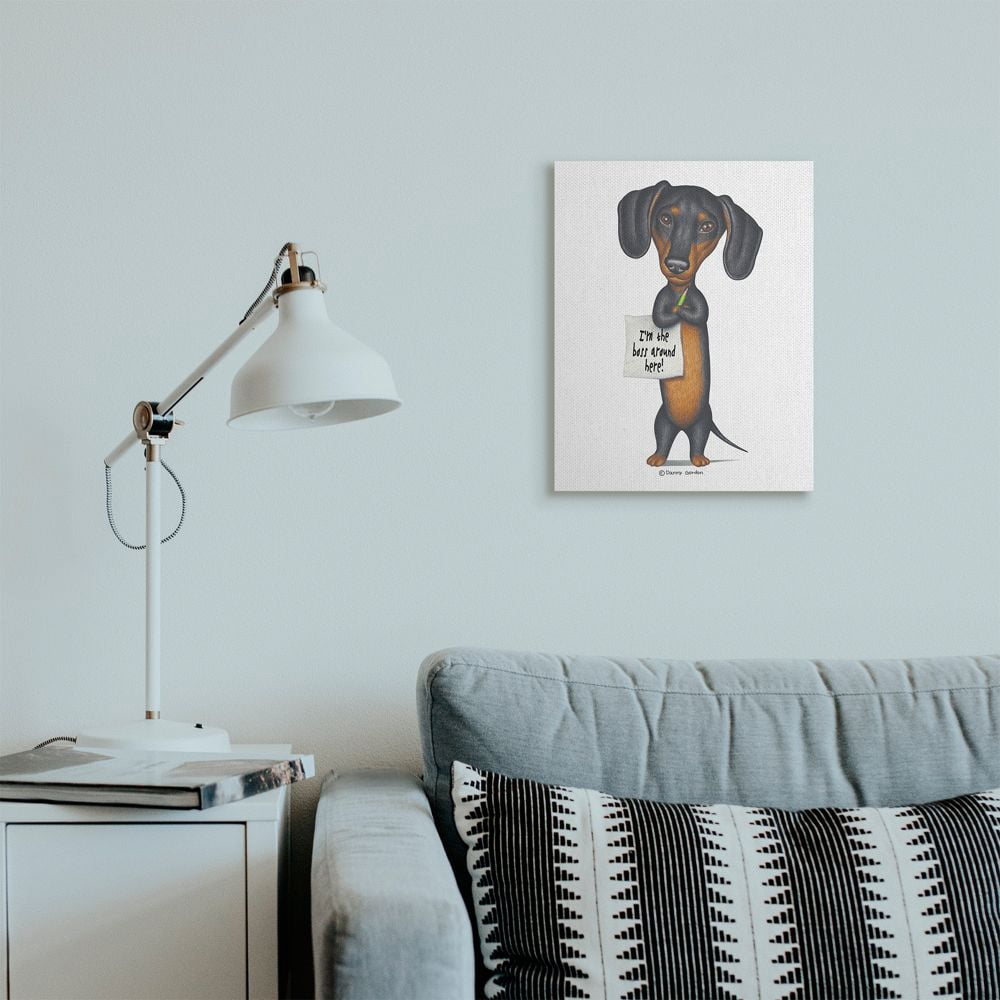 Stupell Industries Dachshund 'I'm The Boss' Fun Family Pet Phrase Designed by Danny Gordan