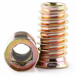 Uxcell 28-Pack 5/16" X 1-5/32" Furniture Screw Threaded Inserts – Carbon Steel, Hex Socket Drive, For Wood, Plywood, Solid Wood, And Composite Panels