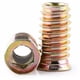 thumbnail image 1 of 20 tuercas de inserción hexagonales de acero al carbono M8 de 25 mm para muebles de madera, con accionamiento por casquillo roscado, 1 of 5